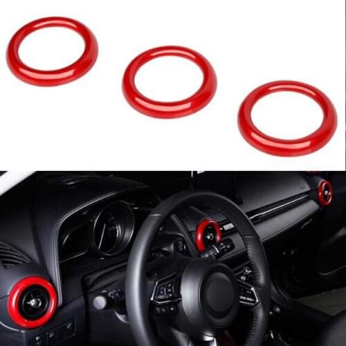 ABS Chrome For Mazda CX-3 CX3 2016 2017 2018 Car conditioner air Outlet frame panel Cover Trim 3pcs car styling auto accessories