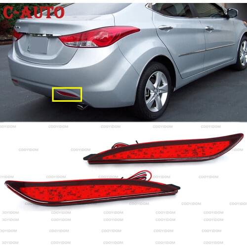 Pair Car Led Rear Bumper Reflector Tail Light Taillight Braking Daytime Running Light For Hyundai Elantra 2012 2013 Signal Light