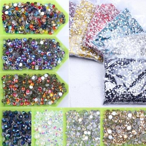 Non Hotfix Crystal Rhinestones SS4-SS30 Many Colors Flatback Glue On Strass Stones DIY Clothes Bags Shoes Nail Gem Supplies