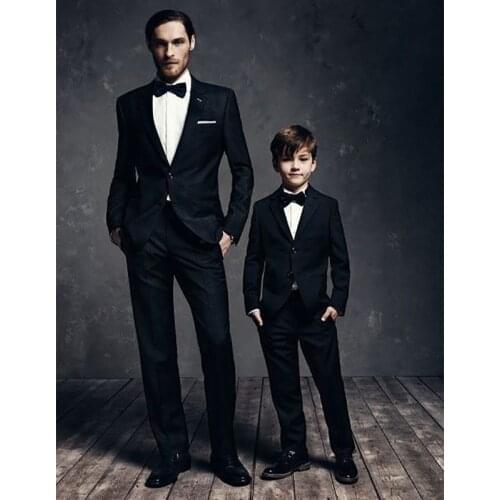 Custom Made Black Mens Suits Slim Fit Two PCs Groomsmen Wedding Tuxedos For Men Shawl Lapel Formal Prom Suit (Jacket+Pant)
