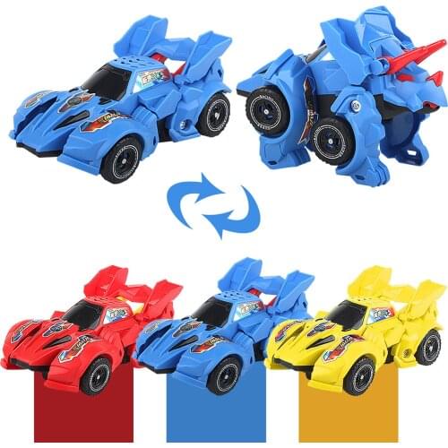 Kids Toys Car Transforming Dinosaur Toy Creativity Dinosaur Transformer Car juguetes Pull Back Dino Race Car Funny Toys Boy Gift