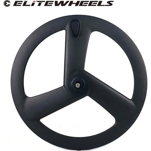ELITEWHEELS Crabon Tri Wheelset 700C Carbon Fiber Tri Spoke Wheel Clincher Tubular For Track Triathlon Time Trial BIke Wheels
