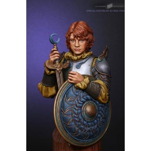 1/10 Kell with a shield Resin Figure Bust GK Film theme Uncoated No colour