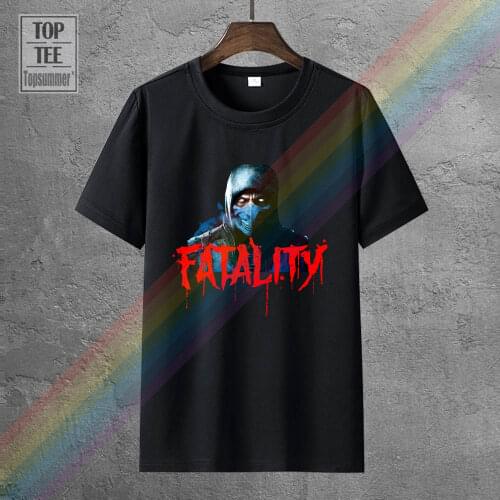Printed Tee Shirts Short Sleeve Vintage Sub Zero Fatality T Shirt Scorpion Mk Raiden Mortal Kombat T Shirt