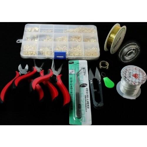 Hot 1Set Jewelry Findings Tools Beads Cap/Findings/Pliers/Pins/Jump Rings/Thread/Earring/Clasp Kit Fit DIY Jewelry Making Tools