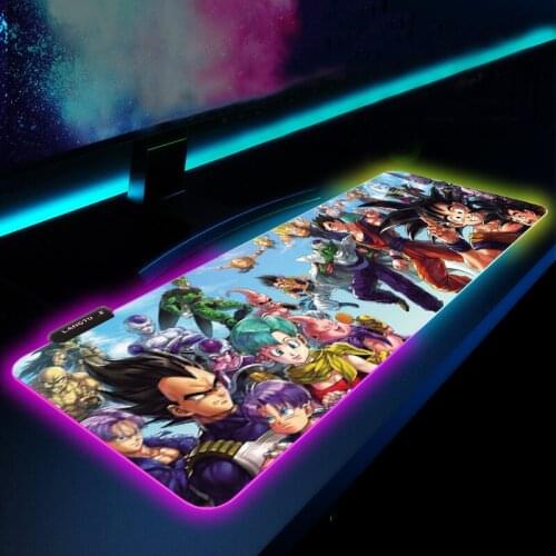 Anime DBZ RGB Gaming Mouse Pad Laptop Keyboard Mousepad Pads Notbook Computer PC Accessories Game Mousemat Player Play Mats Csgo