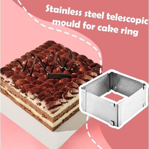Adjustable Extendable Cake Tray Baking Mold Telescopic Stainless Steel Cake Mold Chocolate Bread Bakeware Dessert Pastry Tool