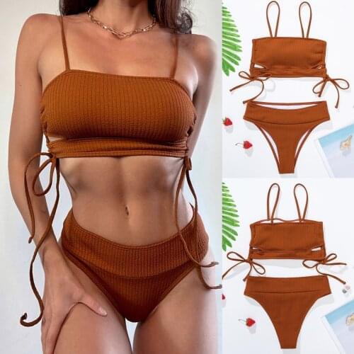Swimsuit 2021 Women Print Underwear 2-piece Set Bikini Push Up Swimsuit Beachwear Female Swimwear biquinis feminino 2021