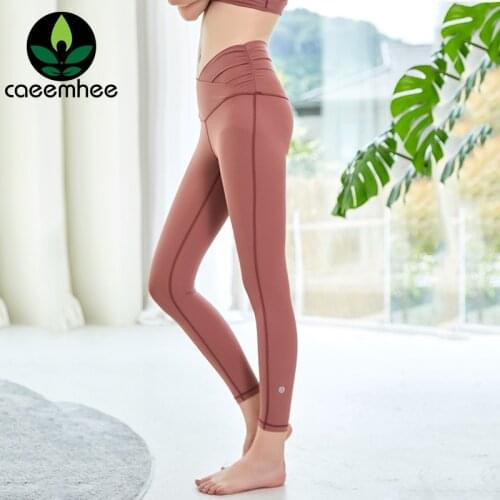 CAEEMHEE Sport Leggings For Fitness Women Breathable Push Up Yoga Pants Waist Cross Fitness Tights Energy Gym Running Leggings