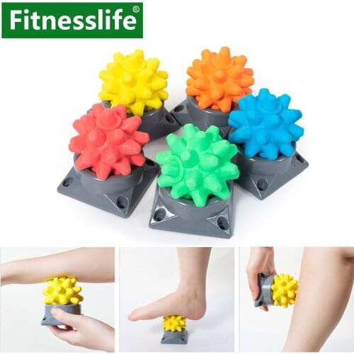 Spiky Massage Ball Roller Yoga Foot Hand Foot Massager Therapy Acupuncture Point with Base Portable Body Relaxing Muscle Rumble