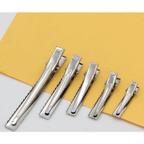 20p 32/41/46/57/76mm Metal Barrette Nickel Single Prong Crocodile Alligator DIY Bow Blank Hair Clips Clamp Hair Accessories Gift