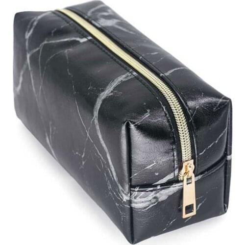 Multifunctional Marble Pencil Case PU Leather Cosmetic Bag Pencil Case Storage Bag