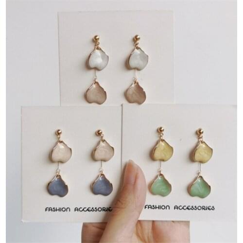 Fashion popular ginkgo biloba leaf ear ring delicate contracted fair maiden temperament eardrop long earrings adorn article