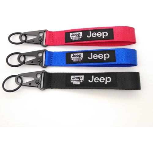 Fashion Embroidery Key Holder Chain Car Auto Motorcycle Collection Embroidered Badge Keyring Keychain for jeep