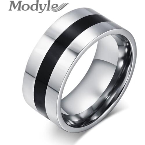 Wholesale Men Finger Ring Stainless Steel Party Ring Enamel Stainless Steel Engagement Ring Designer Jewelry