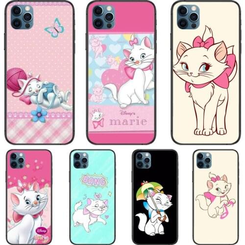 Soft Marie Cat Anime Phone Cases cover For iphone 11 Pro Max case 12 8 7 6 S XR PLUS X XS SE 2020 mini mobile cell shell funda
