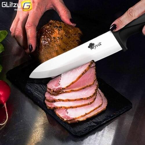Ceramic Knife 3 4 5 + 6 Inch Kitchen Serrated Bread Set 3Pcs/ 4Pcs Chef Utility Slicer Vegetable Peeler White Zirconia Blade