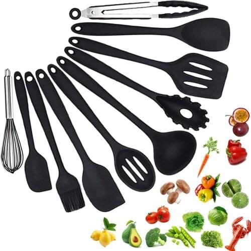 Silicone Utensils Set Kitchen Heat Resistant Cooking Utensils Set No Scratch Easy To Clean Kitchenware Kitchen Tools