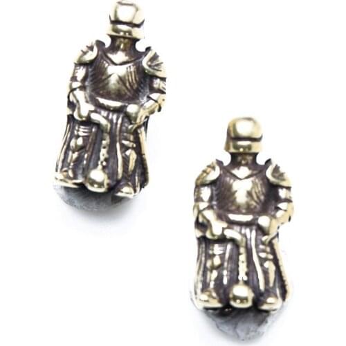 New Outdoor Brass Knife Beads Armor Knight Parachute Rope Outdoor Creative Paracord Beads DIY Pendant Retro Pocket EDC Tools