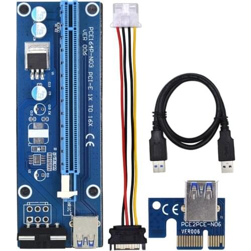 4PIN Adapter Plate PCI-E Adapter Card 1x To 16x Extended Line VER006 Heat Dissipation VER006 PCI Express Riser Card