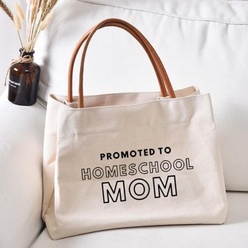 Gift for New Mom Funny Printed Canvas Tote Bag Handbag Mother Mama Bag Women Lady Beach Bag Shopping Shopper Dropshipping