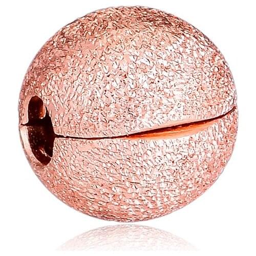 Fits for Pandora Beads Bracelets Matte Brilliance Rose Clip Charms 100% 925 Sterling Silver Jewelry Free Shipping