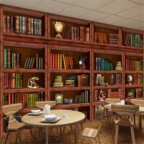 Milofi custom photo wallpaper wall cloth decoration painting living room bookcase bookcase 3D background wall painting