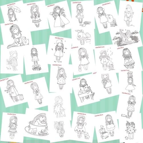 Clear stamps and metal cutting dies girl