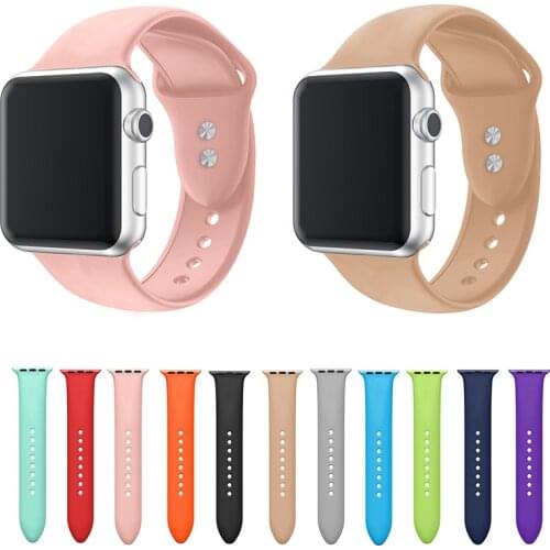 Silicone Sports Strap For Apple Watch SE 6 5 4 40mm 42mm Band Soft Candy Color Bracelet For iWatch 3 2 1 38mm 44mm Wrist Band