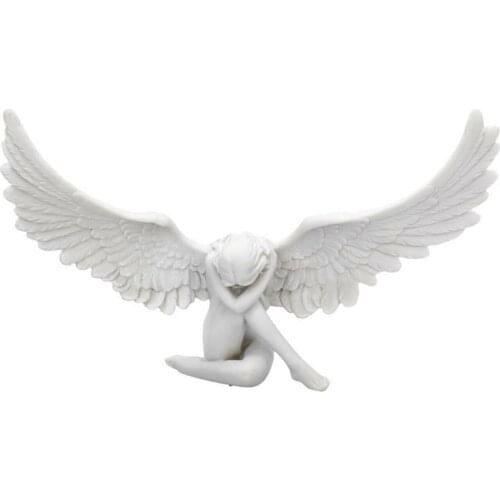 Sobbing Angel Statue Home Wall Decor Wall Art Angel Wings Resin Sculpture Goddess Figurine For Home Garden Ornament