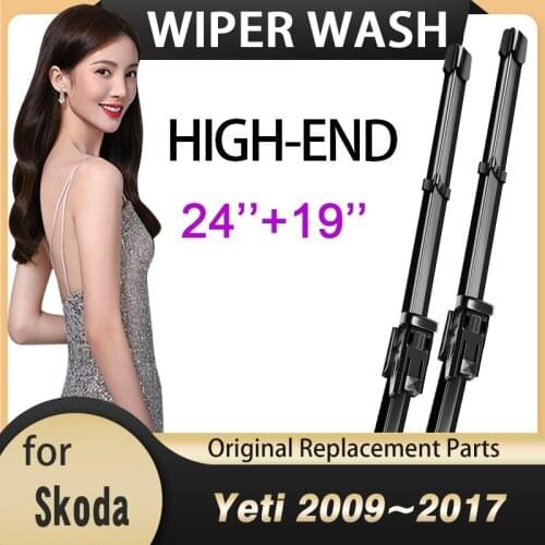 For Skoda Yeti 2009~2017 Car Wiper Blades Front Windscreen Windshield Wipers 2010 2011 2012 2013 2014 2015 2016 Car Accessories