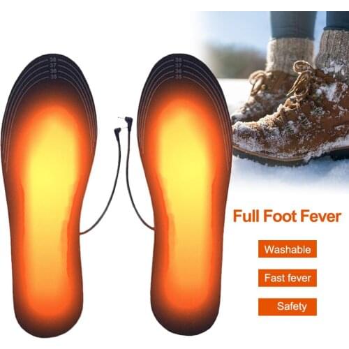 USB Heated Shoe Insoles Feet Warm Sock Pad Mat Electrically Heating Insoles Washable Warm Thermal Insoles Unisex