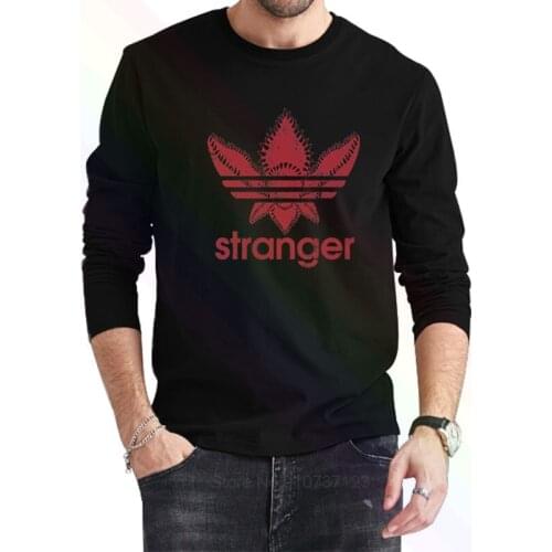 Stranger Logo Classic Black T-Shirt 2021 Newest Summer Mens Long Sleeve Popular Tees Shirt Tops Novel Unisex