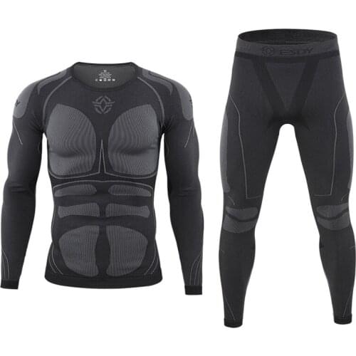 Seamless Tight Tactical Thermal Underwear Men Outdoor Sports Function Breathable Training Cycling Thermo Underwear Long John