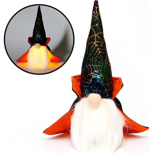 Halloween Decorations Lamp Christmas Faceless Gnome Old Man Doll Lights Glow Rudolph Pendant Tie Braid Gnome Doll Pendant Decor