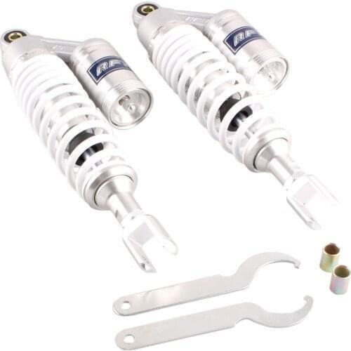 Universal 320mm 7mm Spring Motorcycle Fork Air Shock Absorber Suspension Cushion Damper for HONDA CB350 CB500K White+Silver