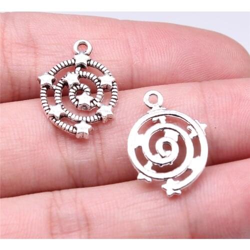 WYSIWYG 10pcs 21x15mm DIY Star Pendant For Jewelry Making Antique Gold Star Pendants Charm Pendant Star