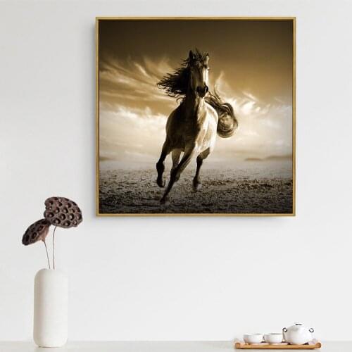 Animal Horse Running Free In Nature Canvas Painting Wall Art Nordic Posters and Prints Wall Pictures for Living Room Decoration