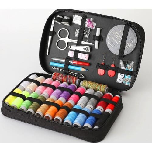 100pcs DIY Sewing Box Spools + Needles + Scissors Portable Travel Tools Kit For Clothes Making Mending DIY Craft