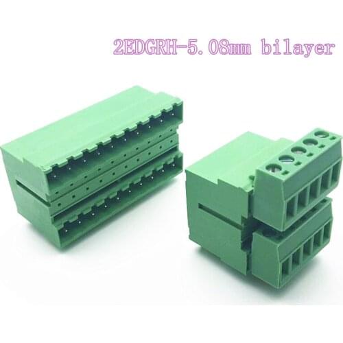 5.08 double row socket 2EDGRH-5.08mm plug-in terminal double pin header plug PCB welded plate 2 * 2P (3p4p5p6p7p8p9p10p)