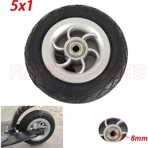 5 Inch Pneumatic Wheel Gocart Caster 5x1 tyre Wheel Using Metal Hub 5X1 Pneumatic Tire With Inner Tube Electric Vehicle