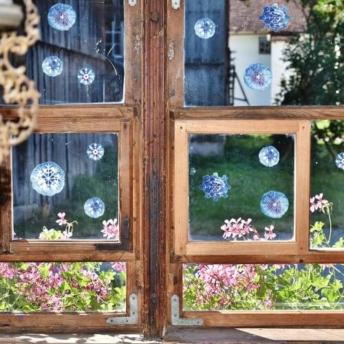 6 Sheets 24pcs Christmas New Year Wall Sticker Home Decor Store Room Glass Window Decoration Snowflake Papel De Parede