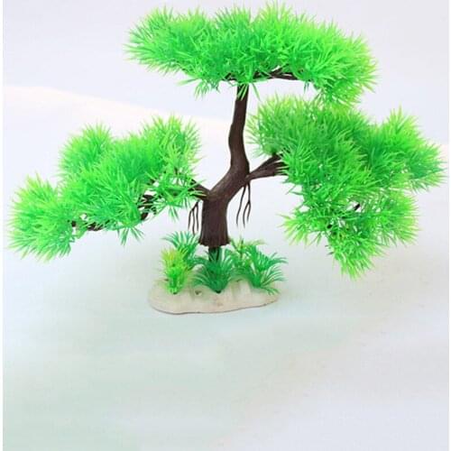 20cm Height Aquarium Plastic Pine Tree Aquarium Fish Tank Artificial Plant Fish Tank Rockery Bonsai Accessories Aquario Decor