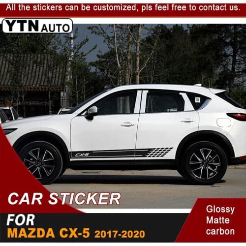 Side Door Car Stickers For Mazda CX-5 CX5 2017 2018 2019 2020 Grid Racing Stripe Graphic Vinyl Customs Car Decals Accessories