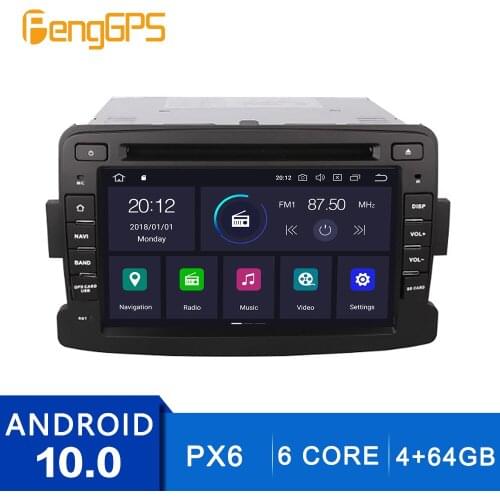 Android 10.0 Car Multimedia Player for Renault Duster 2012 2013 GPS Navigation Touchscreen FM AM Radio Stereo Mirrorlink PX6 DSP