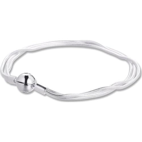 CKK Bracelet for Women Moments Multi Snake Chain Bracelet Fashion Original Silver 925 Sterling jewelry