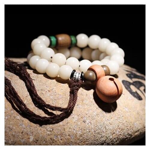 Handmade Beads Bracelet Tibetan Palm Seeds Beaded Bracelet Natural Wood Beads Mala Bracelet