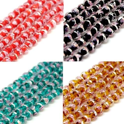 10PCS/lot 8/10mm Transparent Lampwork Round Glass Beads For Making Jewelry Diy Accessories Material Loose Large Spaser Beads