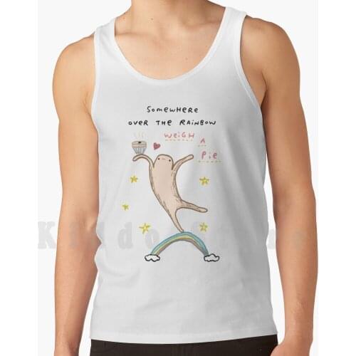 Honest Blob-Weigh A Pie tank tops vest 100% Cotton Honest Blob Honest Blob Cute Pie Somewhere Over The Rainbow Rainbow