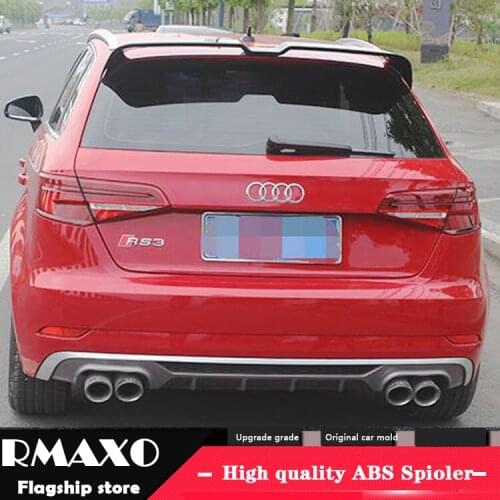 For AUDI A3 hatch-back Spoiler 2014-2016 AUDI A3 ADDK High Quality ABS Material Car Rear Wing Primer Color Rear Spoiler